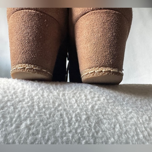 Franco Sarto Women’s Size 9 Brown Leather Suede Lace Up Ankle Wedge Boots - Picture 11 of 16